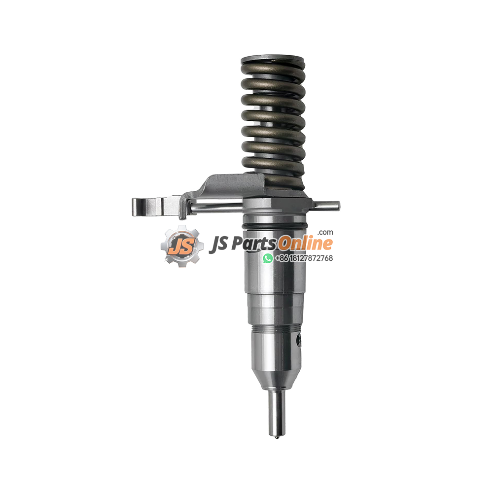 127-8218 0R-8684 Fuel Injector for Caterpillar CAT 3114 3116 2 - JSpartsonline Diesel fuel injector with a coiled spring and metal nozzle, showing part used to deliver fuel into an engine cylinder (JS Parts Online watermark).